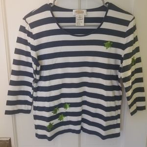 Talbots 3/4 Sleeve Shirt With Turtles